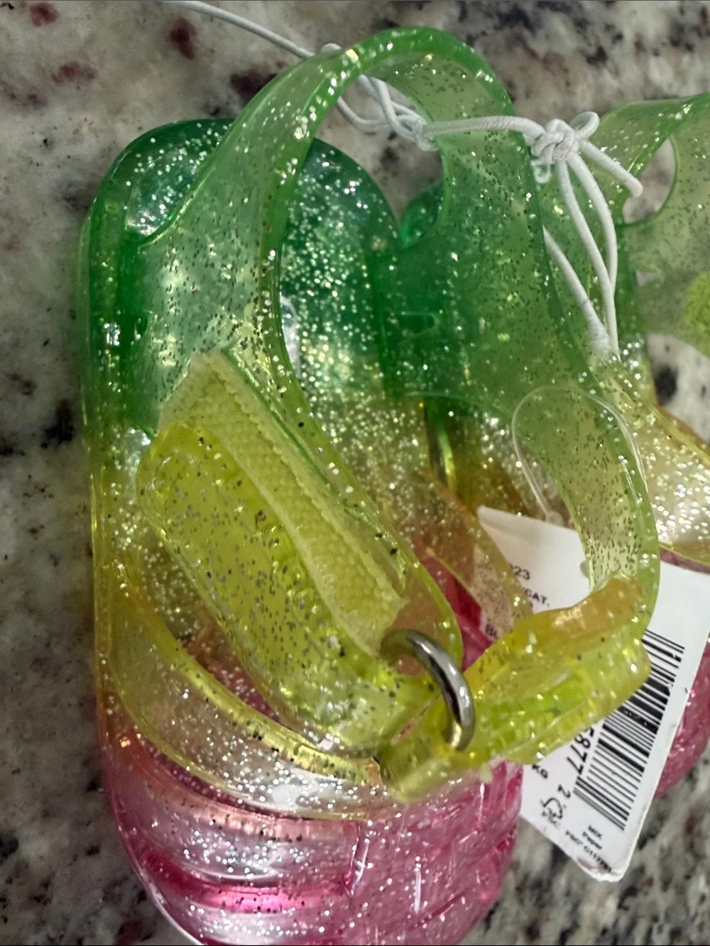 The Children's Place Kids' Glitter Jelly Sandals - Pink, Yellow, Green